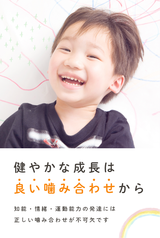 健やかな成長は良い噛み合わせから 知能・情緒・運動能力の発達には正しい噛み合わせが不可欠です